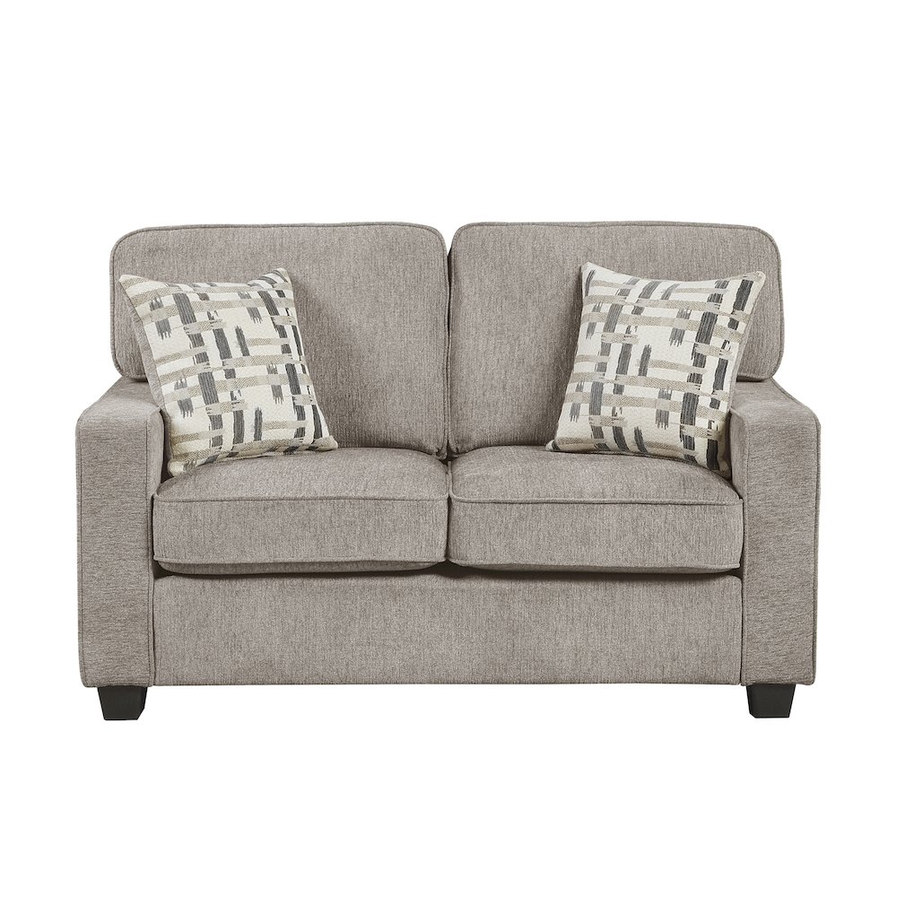 Frances Chenille 2pc Set: Sofa, Love in Taupe. Picture 4