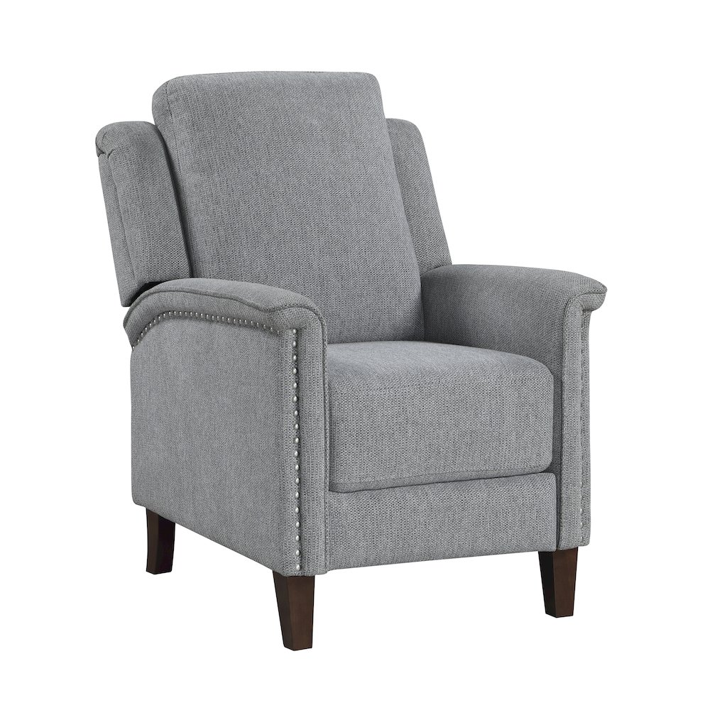 Lansing Chenille Push Back Reclining Chair in Gray. Picture 1