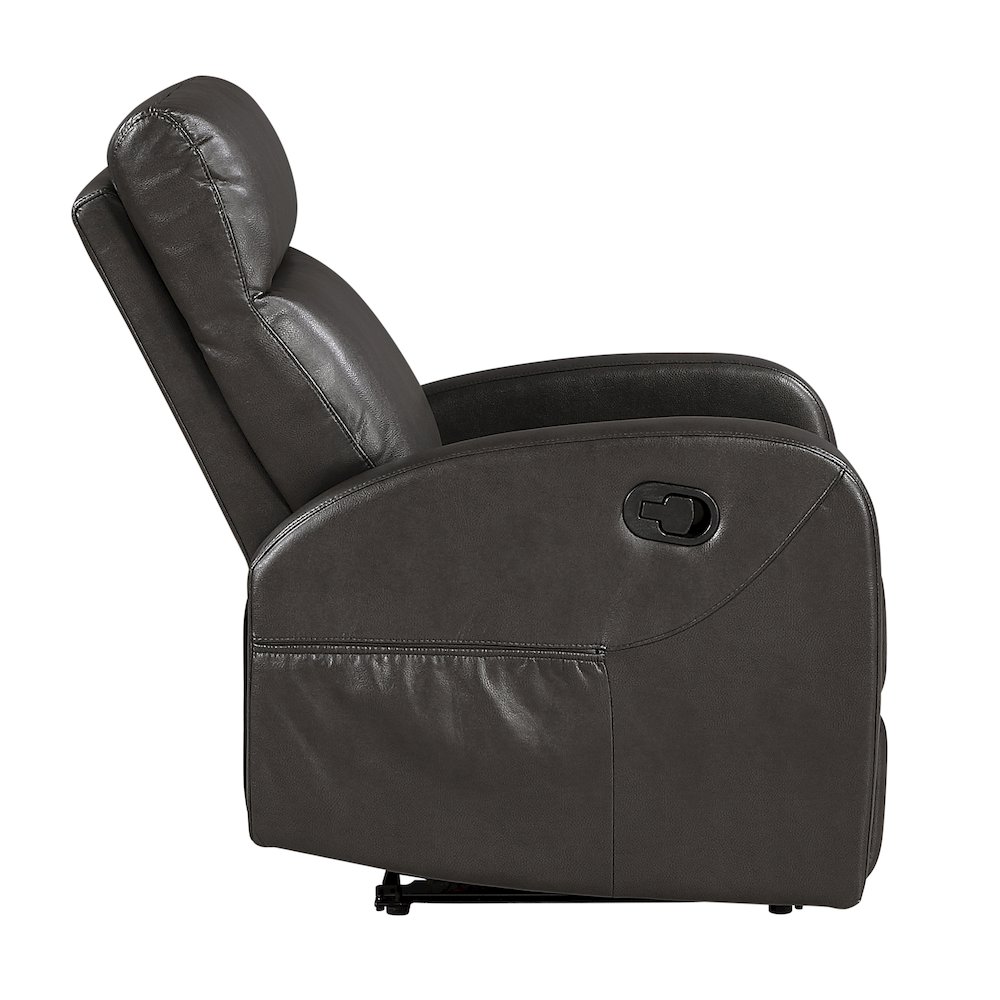 Allen Faux Leather Reclining Chair in Espresso. Picture 5