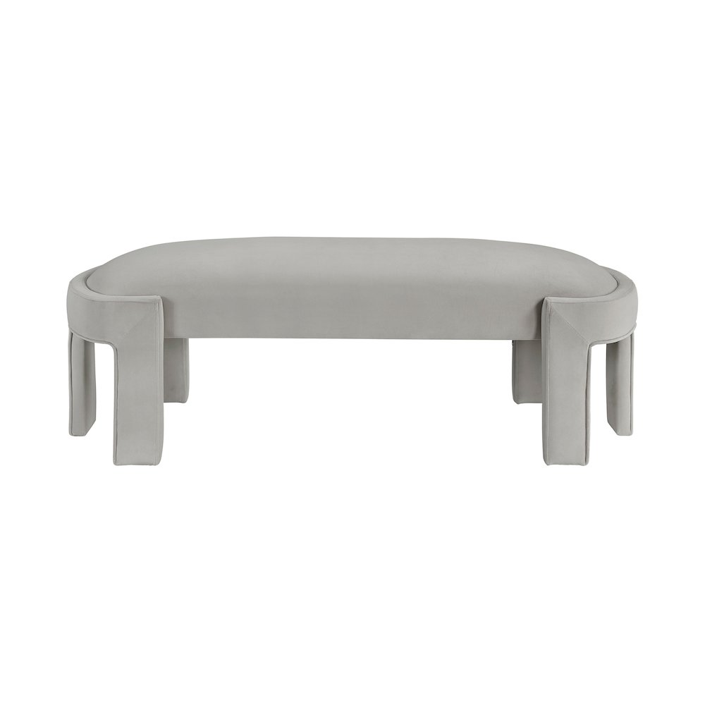Flux Velvet Bench in Taupe. Picture 3