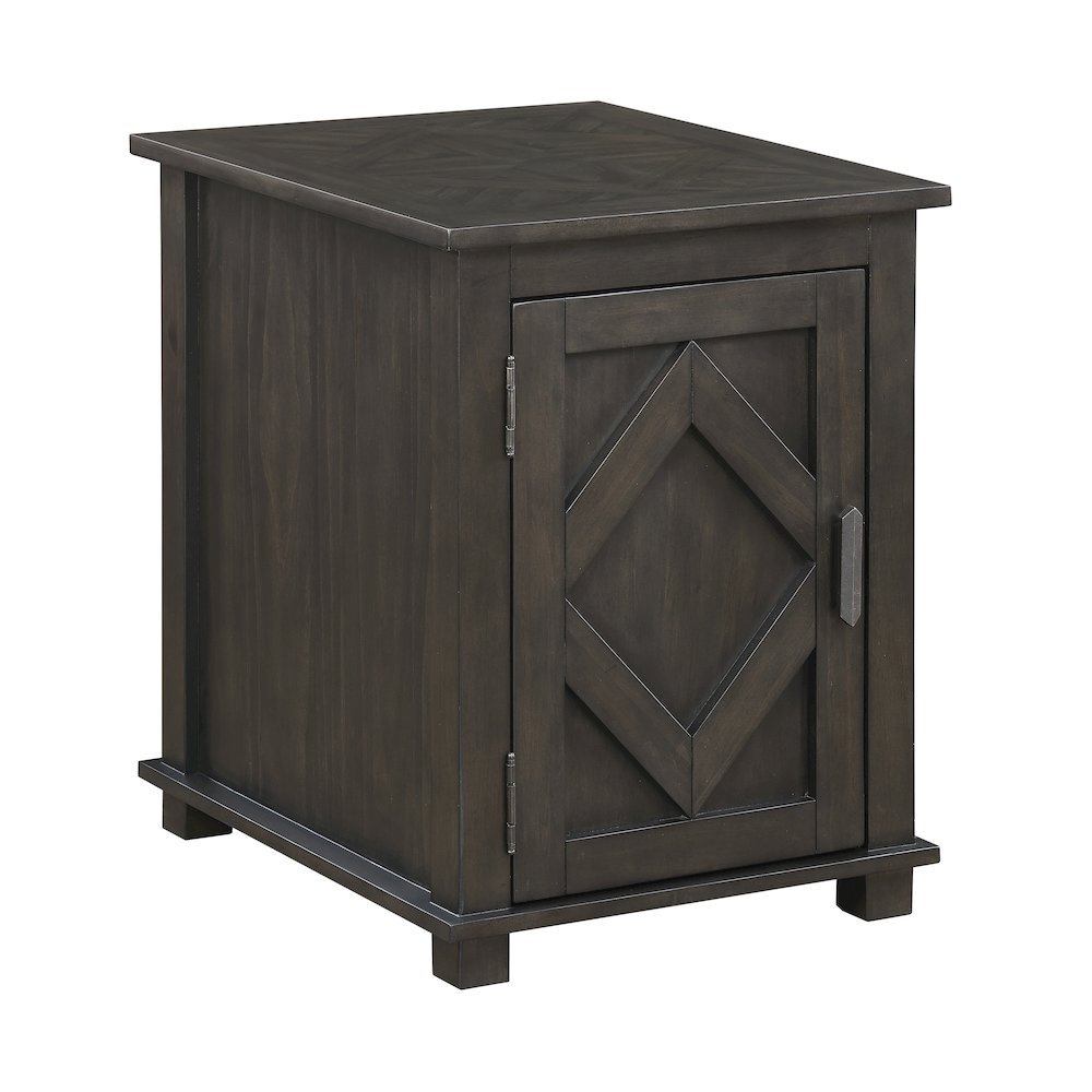 Lakeside Rubberwood Chairside Table in Brown. Picture 1