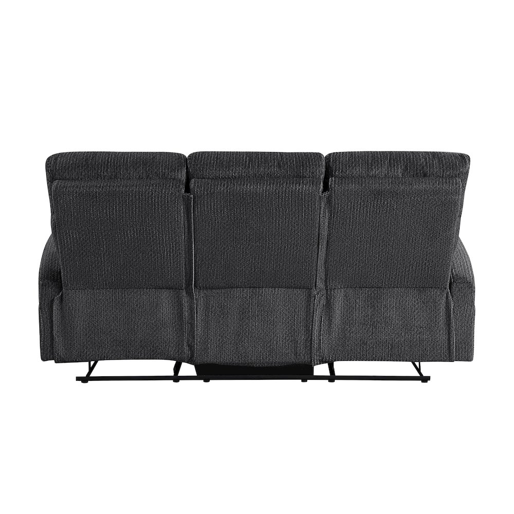 Allen Microfiber Double Reclining Sofa in Dark Gray. Picture 3