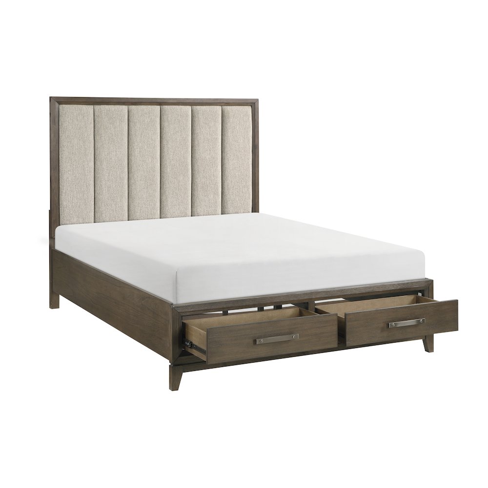 Aris Asian Hardwood Eastern King Platform Bed in Dark Walnut. Picture 7