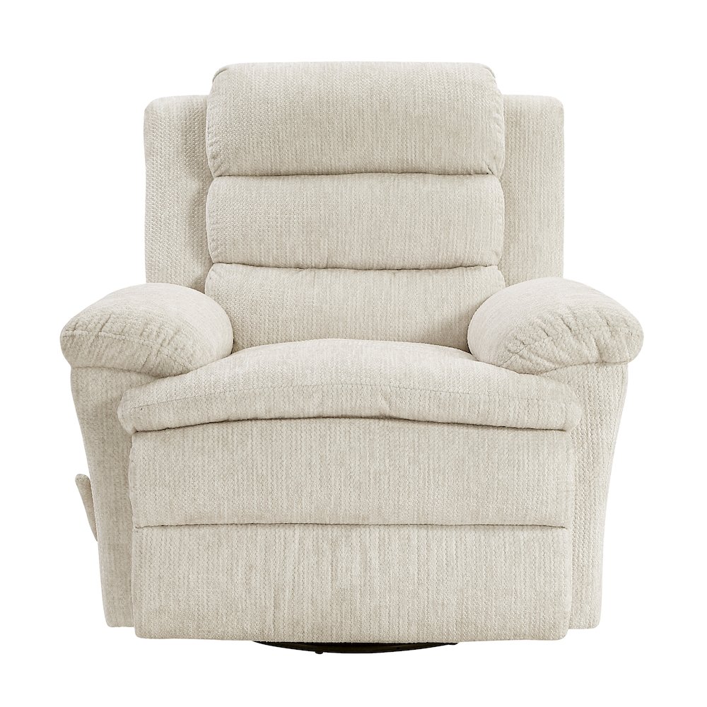 Oxford Microfiber Swivel Glider Reclining Chair in Beige. Picture 4