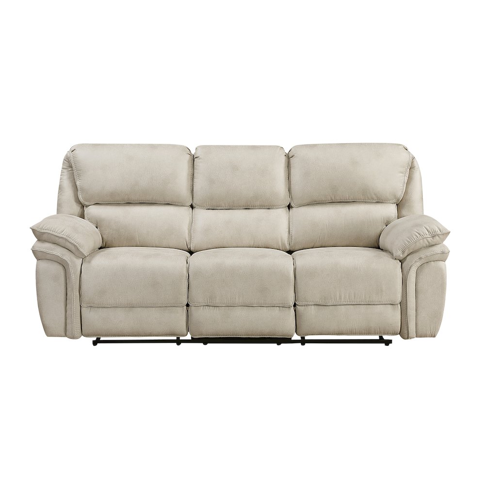 Proctor Microfiber Double Reclining Sofa in Sand. Picture 4