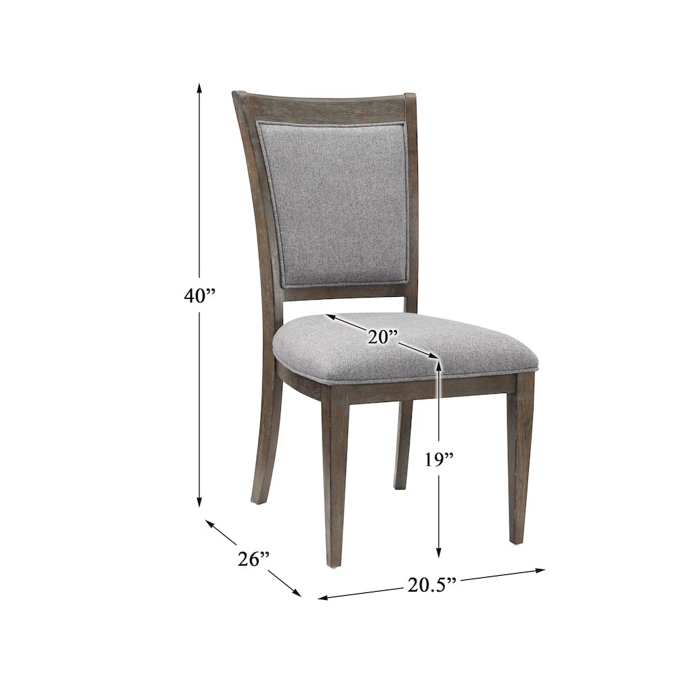 Sarasota Textured Dining Room Side Chair, set of 2 in Gray. Picture 4