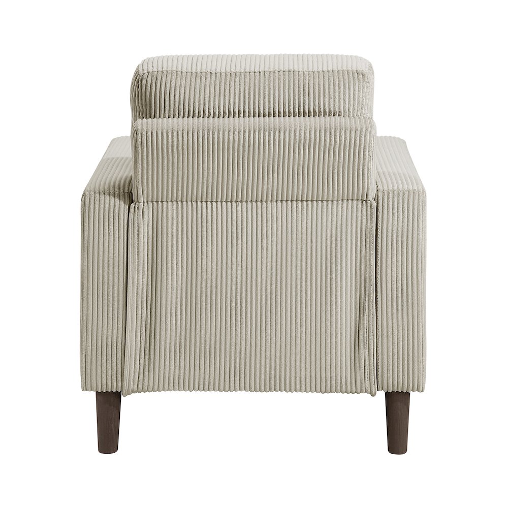 Crandall Corduroy 3pc Set: Sofa, Loveseat, Chair in Taupe. Picture 9