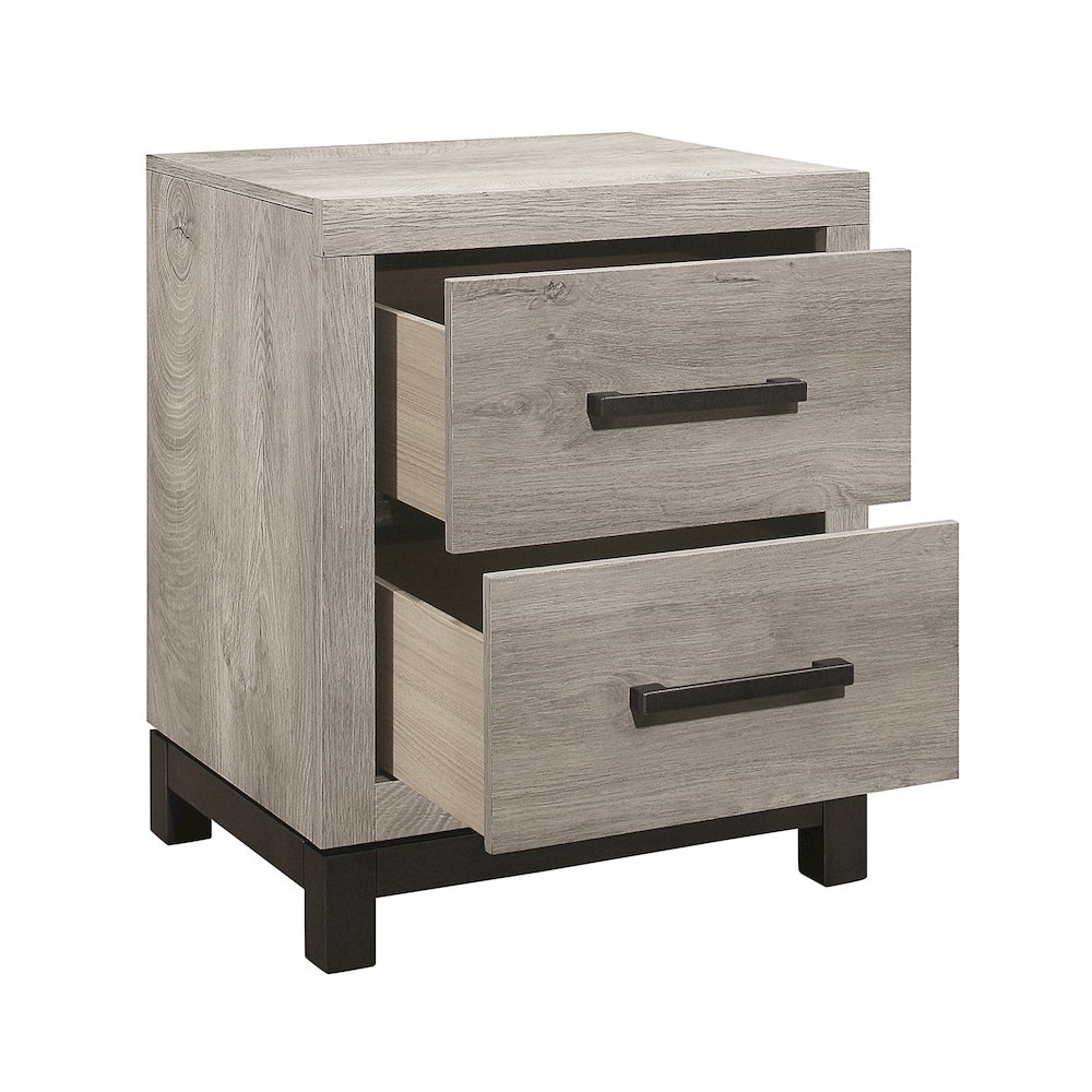 Zephyr Rubberwood Nightstand in Light Gray. Picture 4