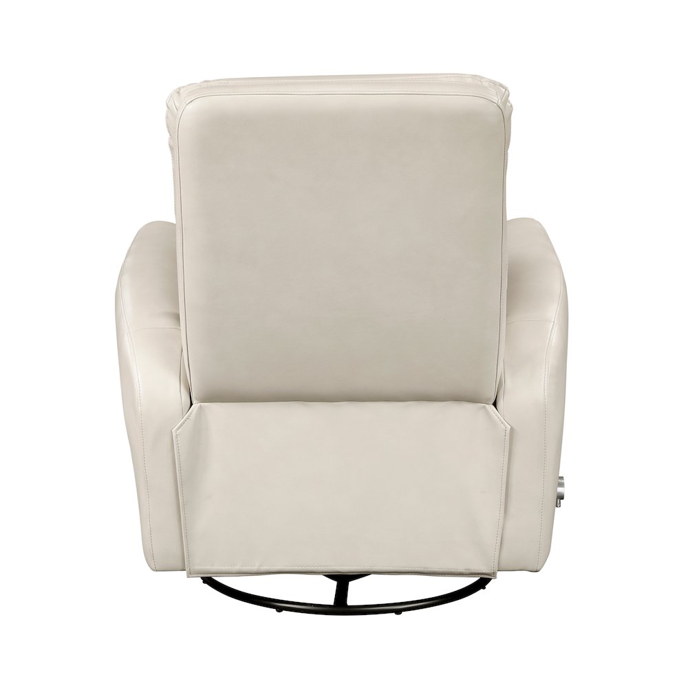 Dimitri Faux Leather Swivel Glider Reclining Chair in Beige. Picture 3