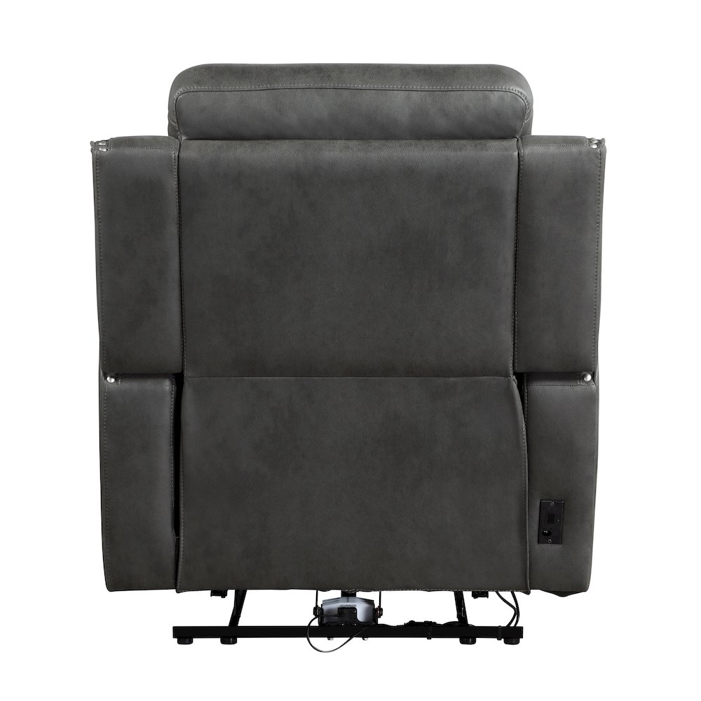 Kellen Microfiber Power Reclining Chair in Smoky Gray. Picture 3