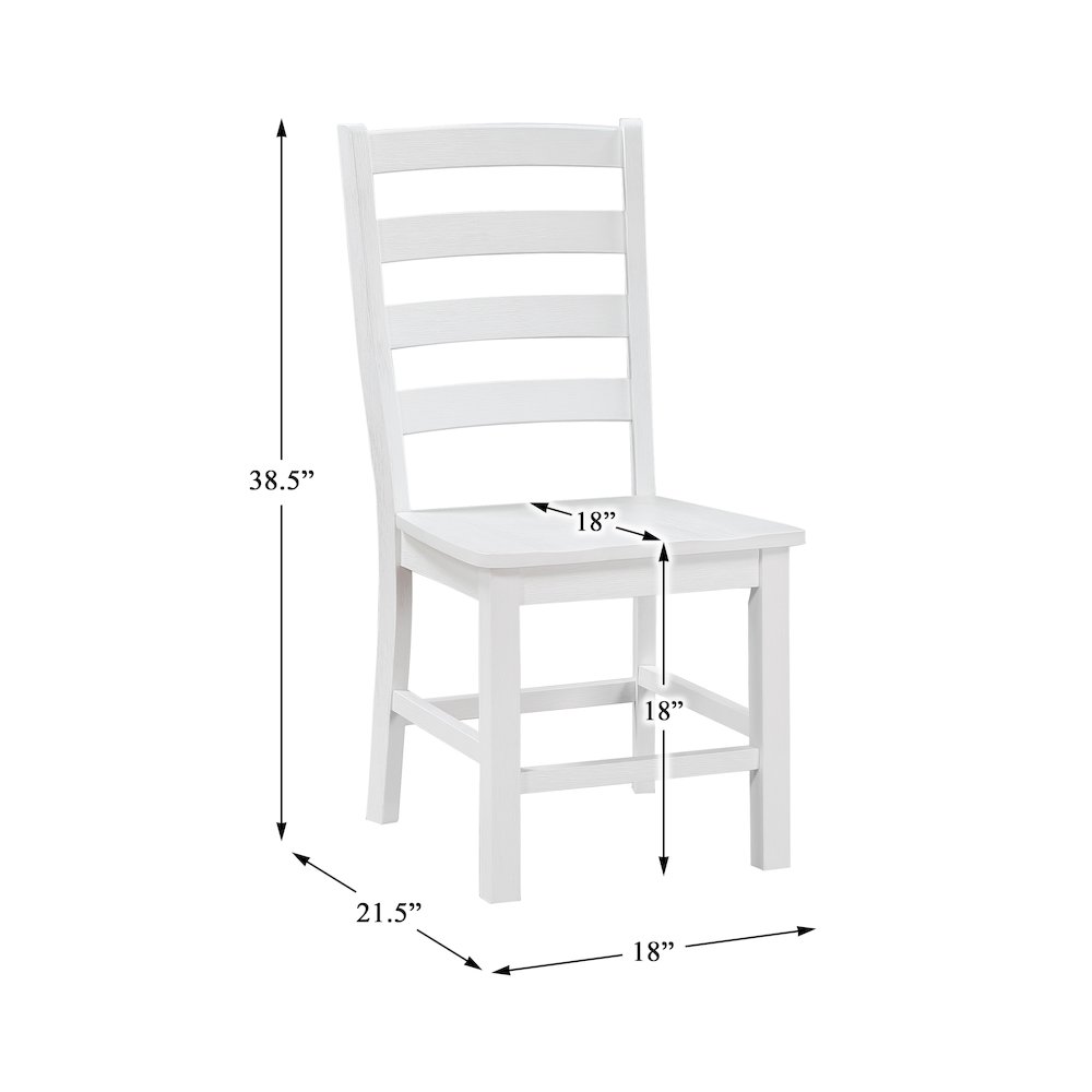 Redmond Asian Hardwood Dining Side Chair, Set of 2 in White. Picture 5