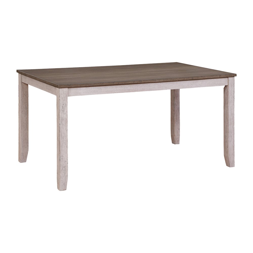 Ithaca Wood Veneer Dining Room Table in Grayish White and Brown Finish. Picture 1