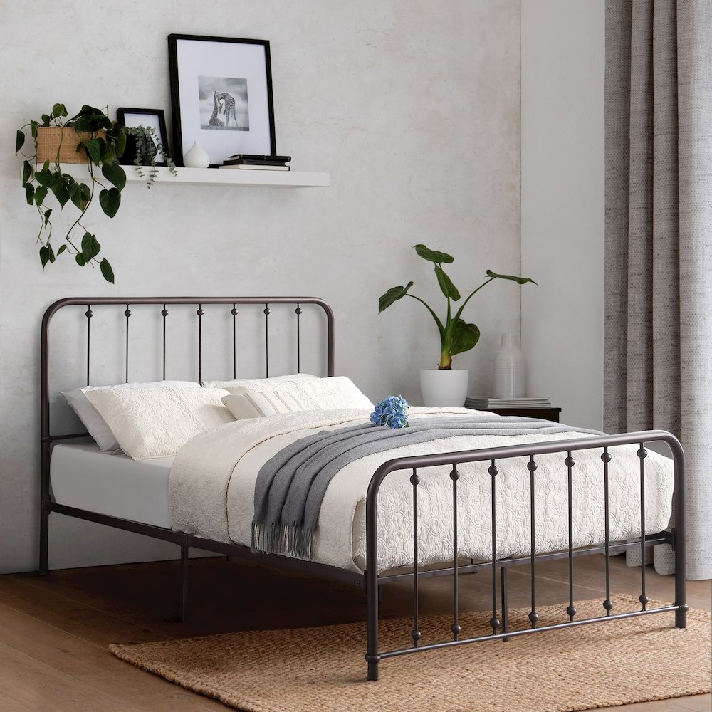 Larkspur Metal Eastern King Platform Bed in Dark bronze. Picture 2