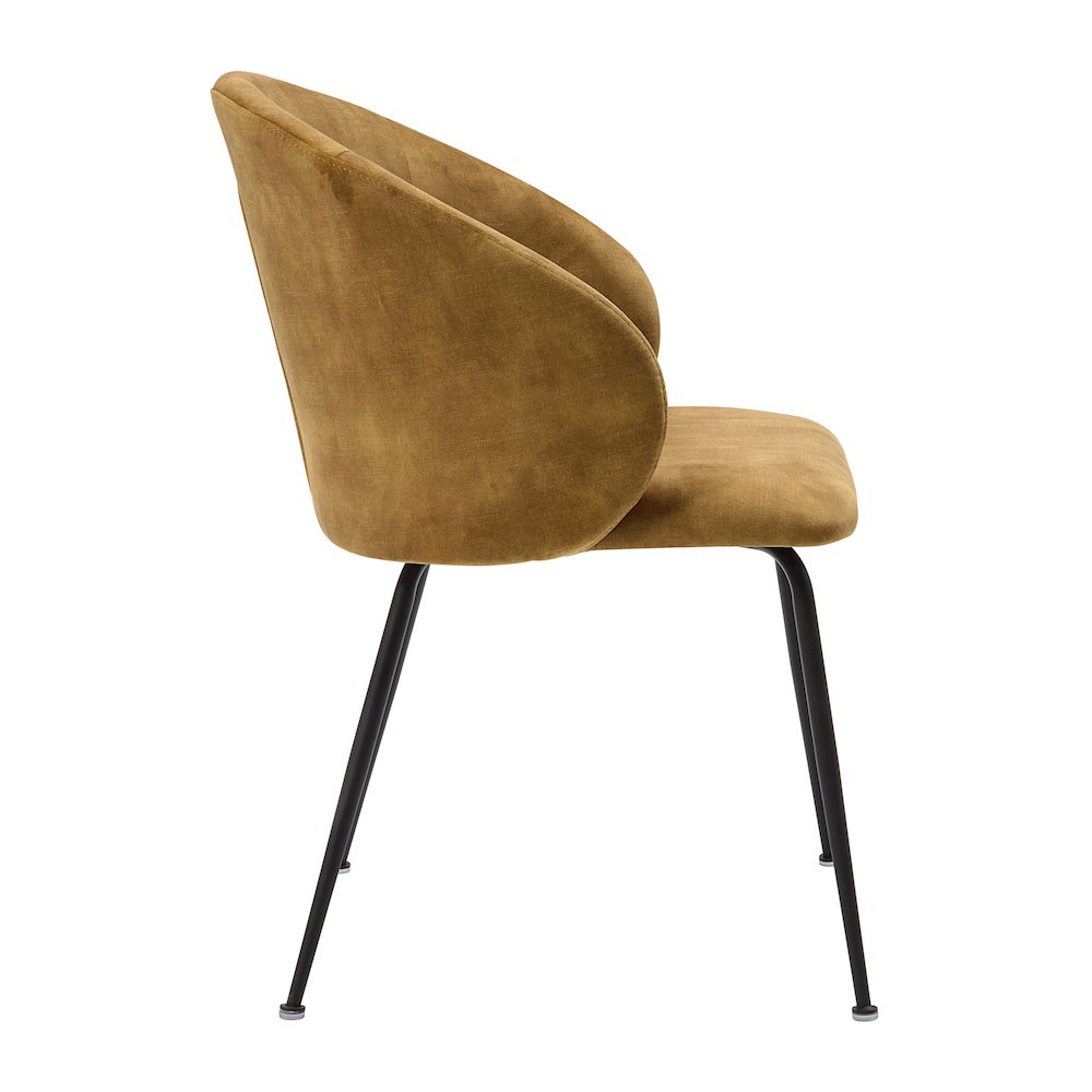 Cosimo Velvet Dining Room Side Chair, set of 2 in Mustard. Picture 5