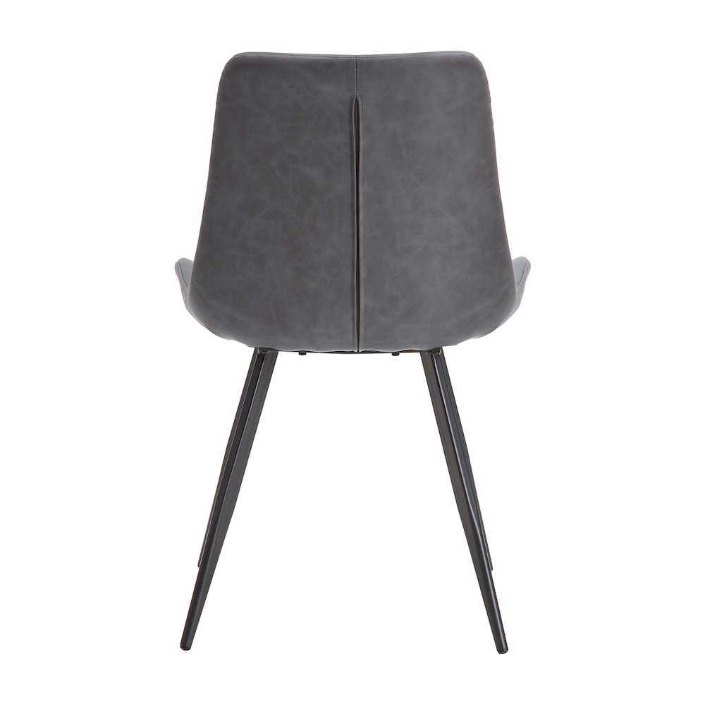 Brixley Faux Leather Dining Side Chair, Set of 2 in Gray. Picture 4