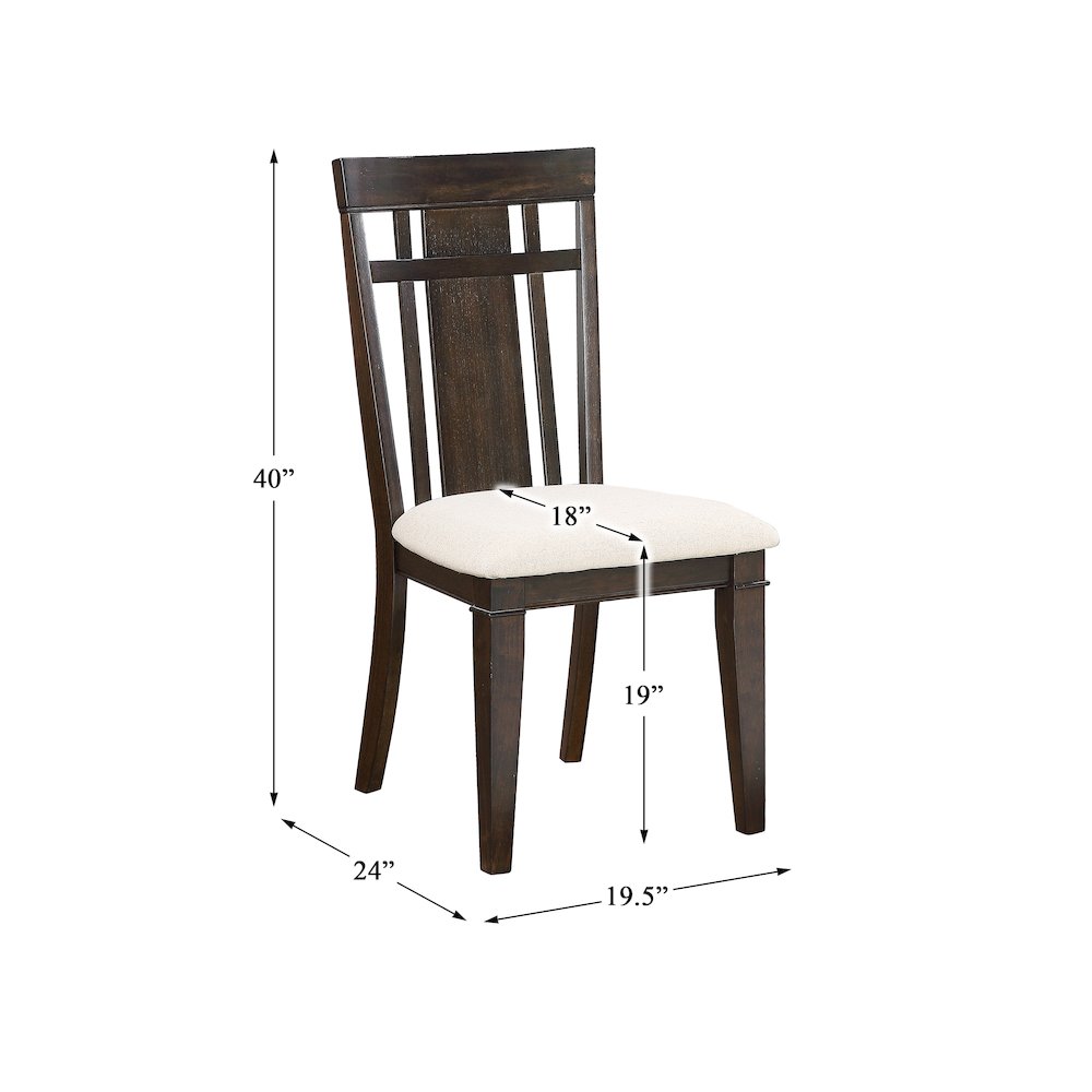 Makah Wood Dining Room Side Chair, set of 2 in Beige. Picture 4