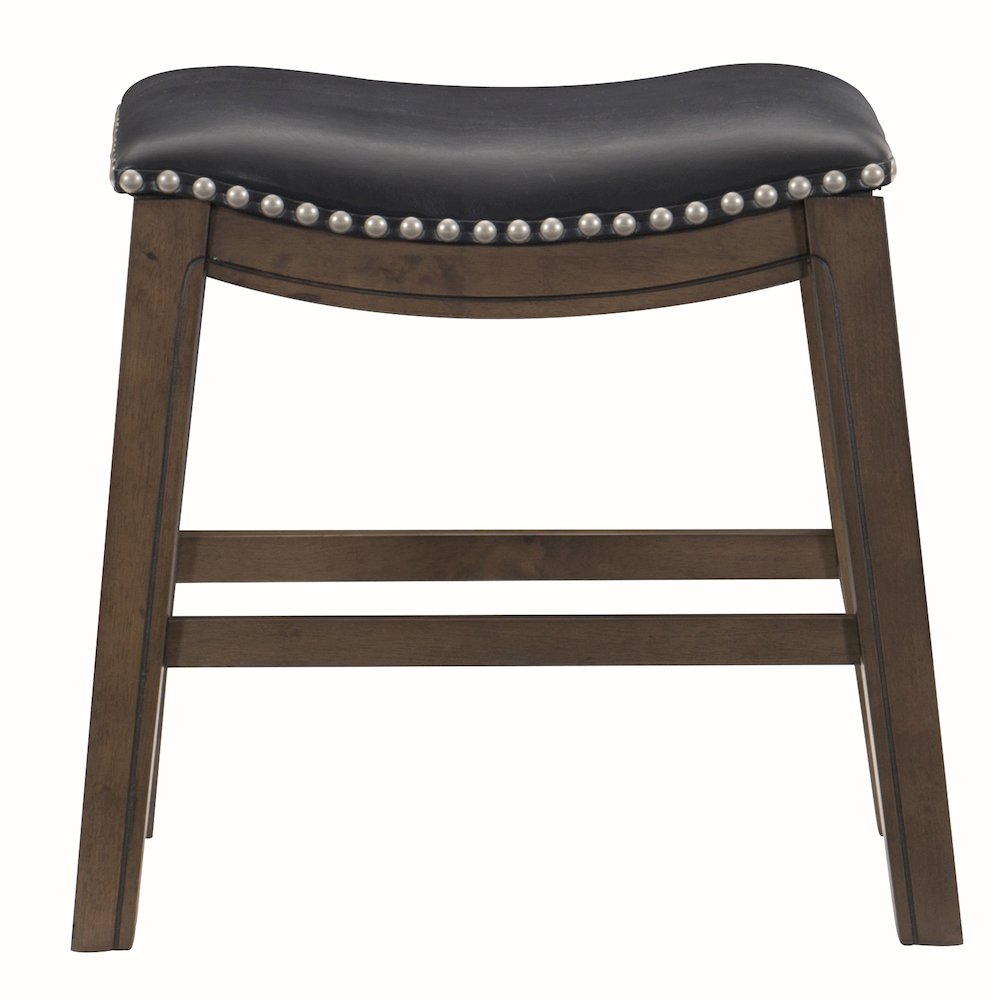 Ordway Solid Wood 18" Height Saddle Stool in Black. Picture 3