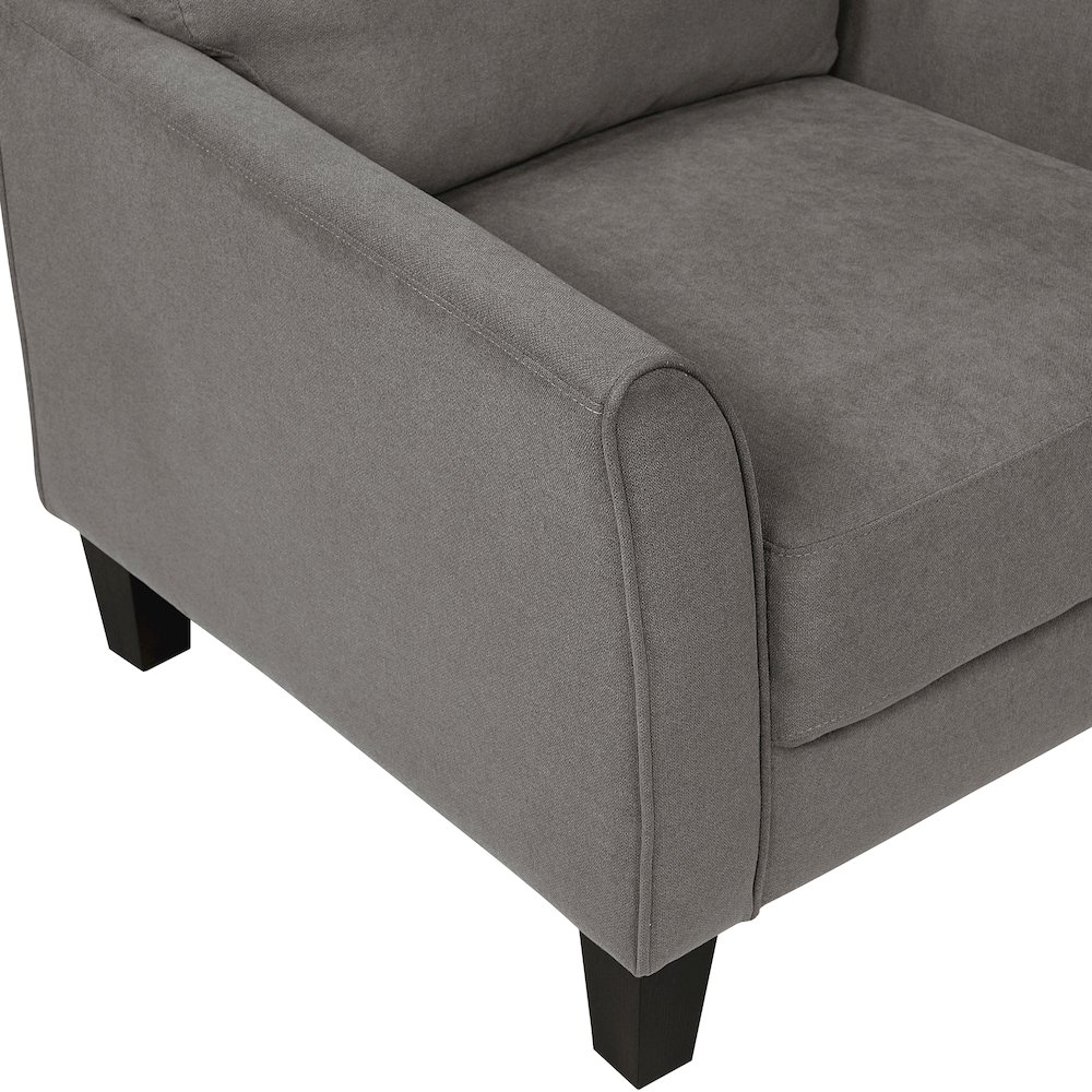 Aliana Textured Love Seat in Chocolate. Picture 8