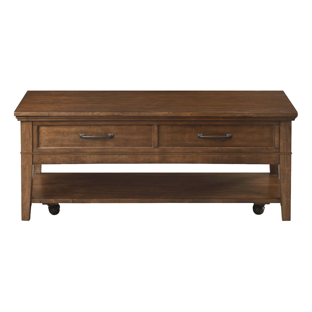 Whitley Asian Hardwood Cocktail Table in Brown. Picture 3