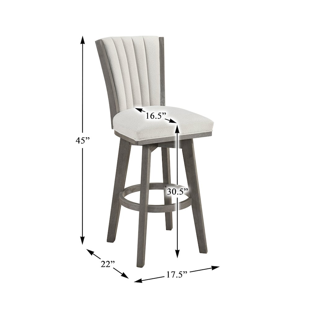 Corvallis Velvet Pub Height Swivel Stool, Set of 2 in Beige. Picture 5