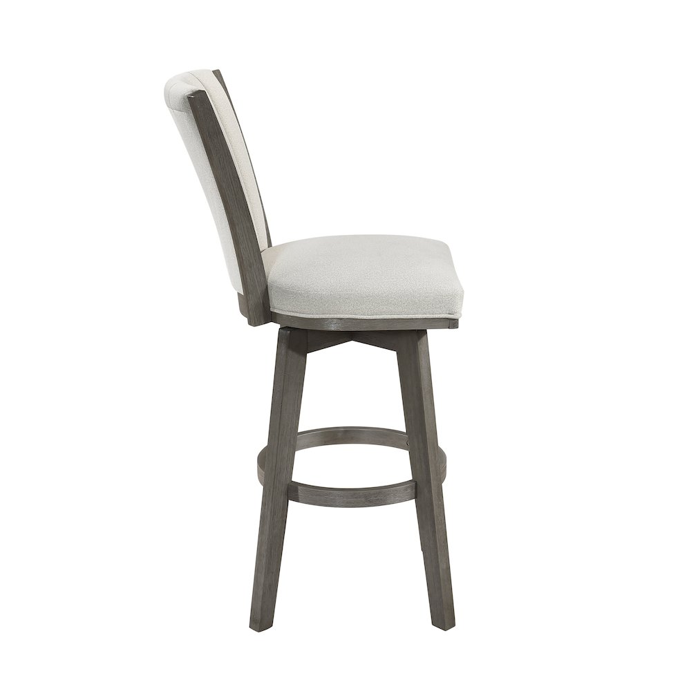 Corvallis Velvet Pub Height Swivel Stool, Set of 2 in Beige. Picture 6