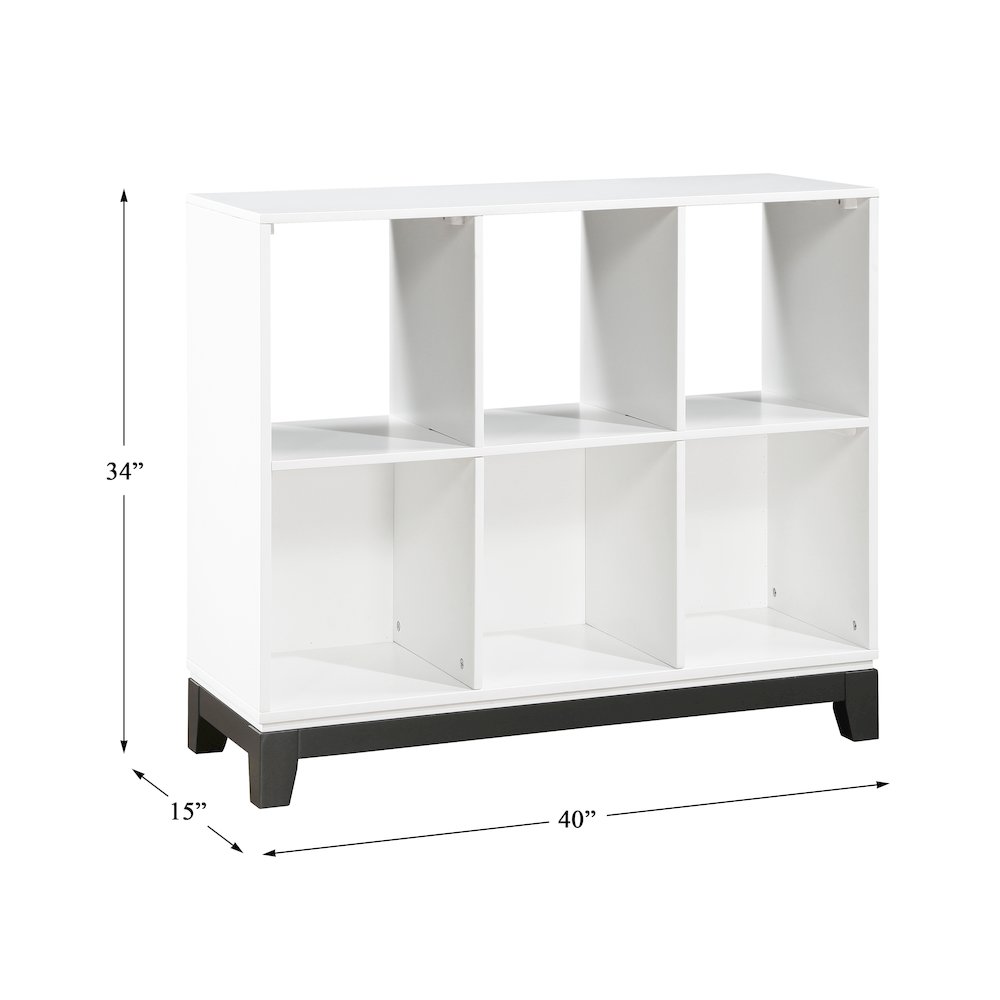 Garretson Acacia Bookcase in 2-Tone Finish (White and Metallic Gray). Picture 4