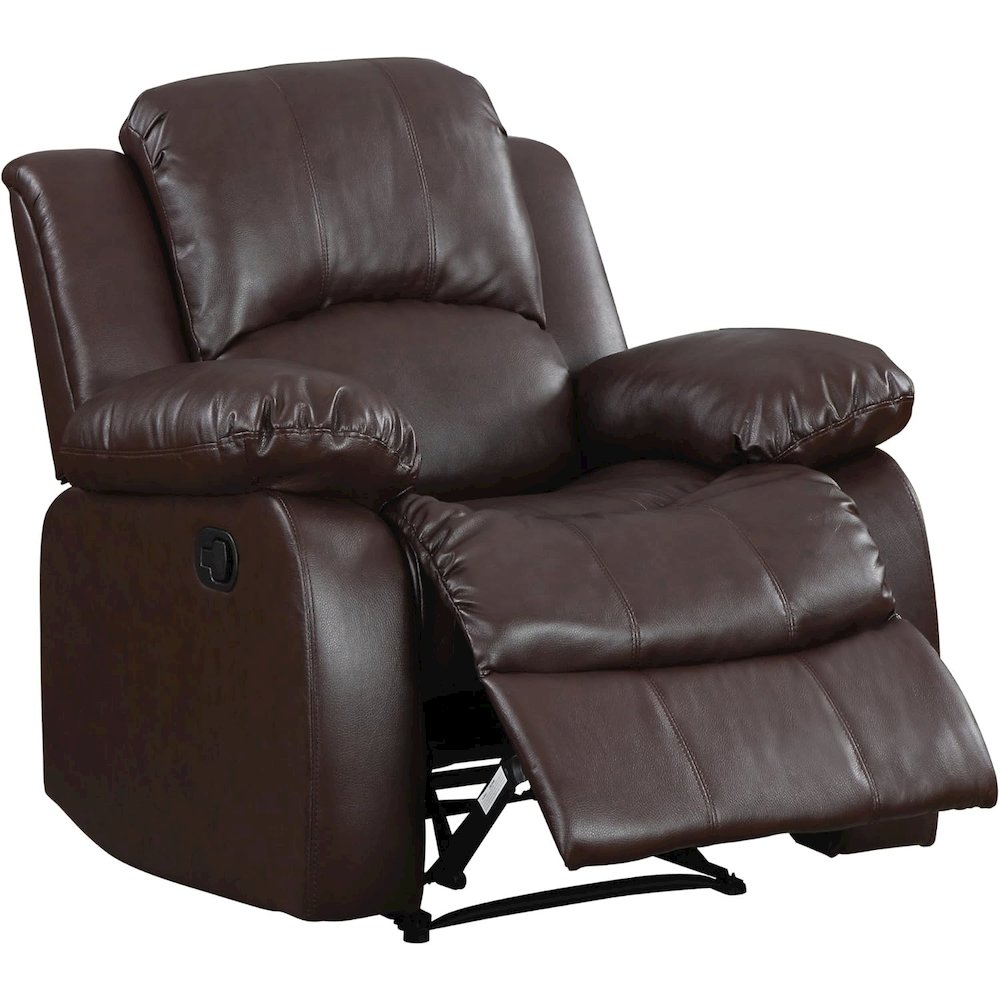 Brown Leather Recliner Chair, Recliner for Compact Living Spaces. Picture 4