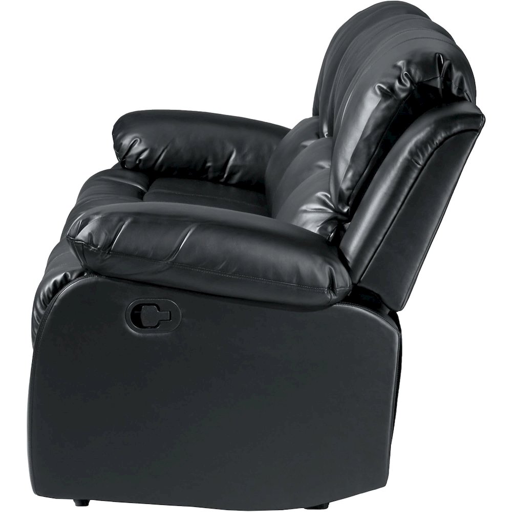 Black Leather Recliner Sofa, Elegant Sofa Recliner for Living Rooms. Picture 7