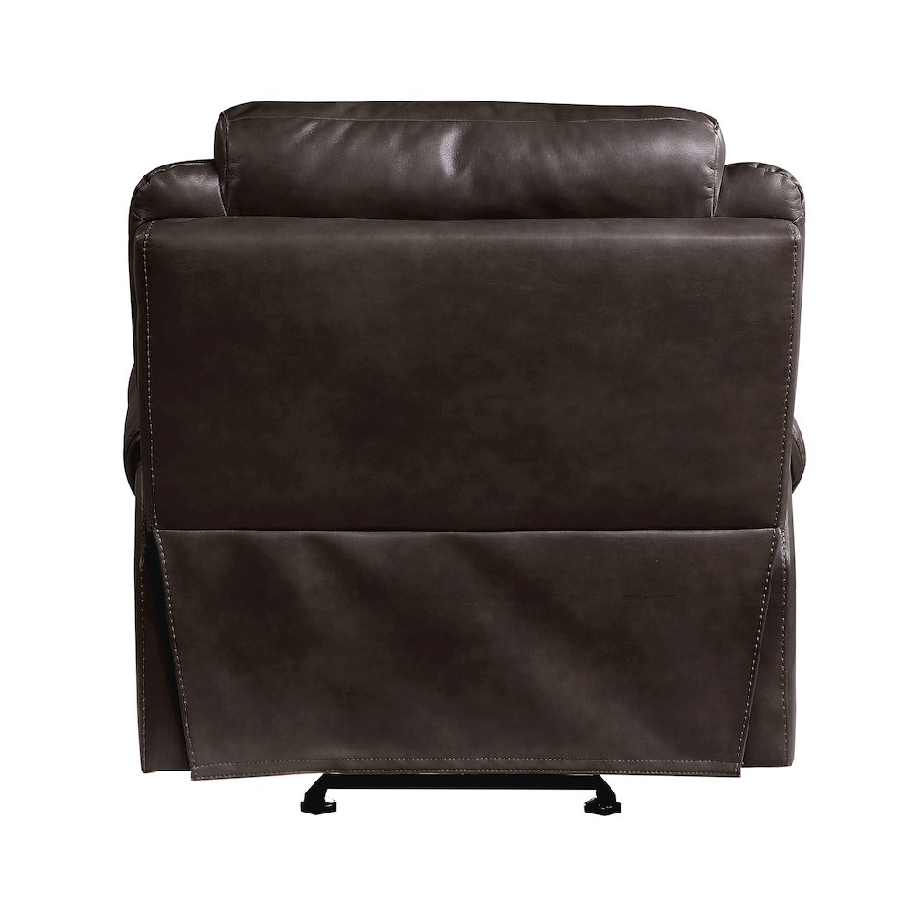 Aram Faux Leather Glider Reclining Chair In Dark Brown. Picture 3