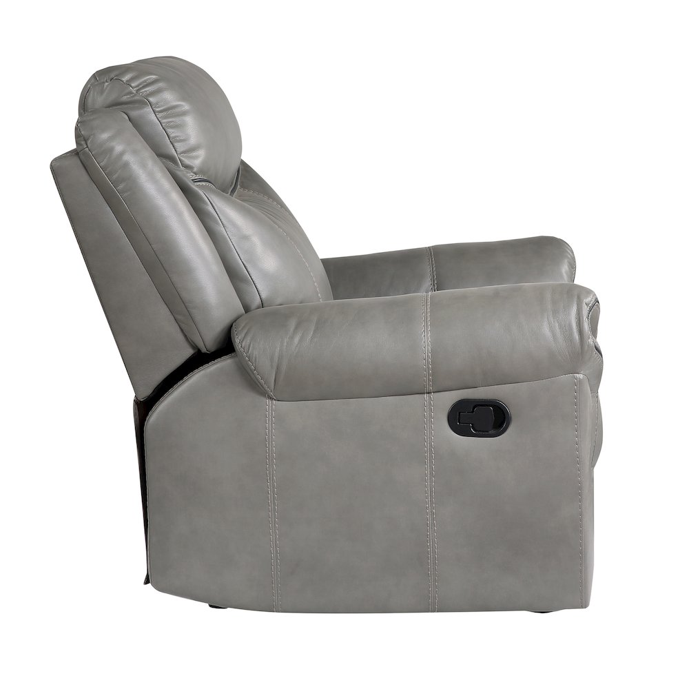 Aram Faux Leather Glider Reclining Chair In Gray. Picture 5