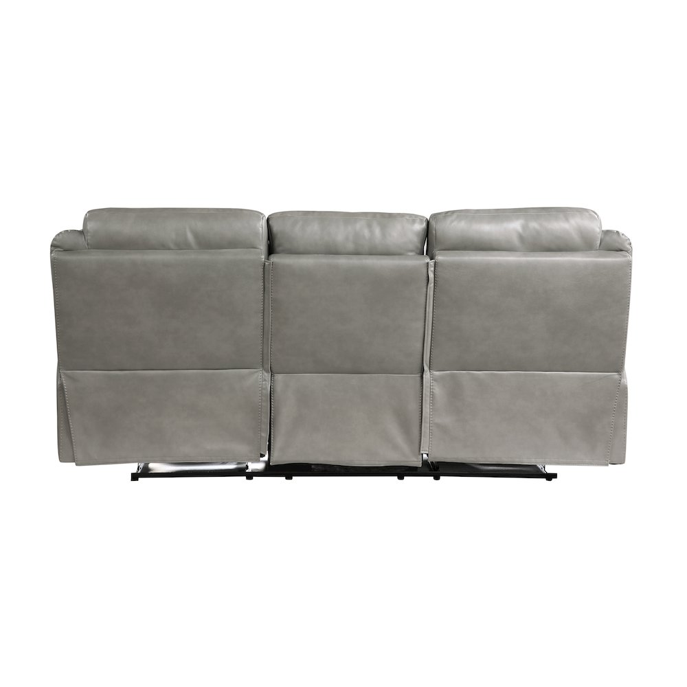 Aram Faux Leather Double Reclining Sofa In Gray. Picture 3