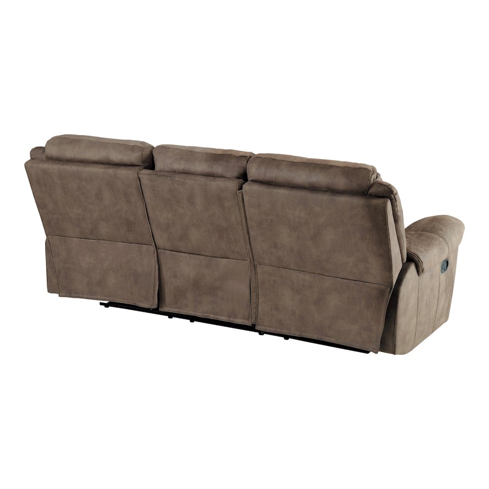 Aram Microfiber Double Reclining Sofa In Brown. Picture 3