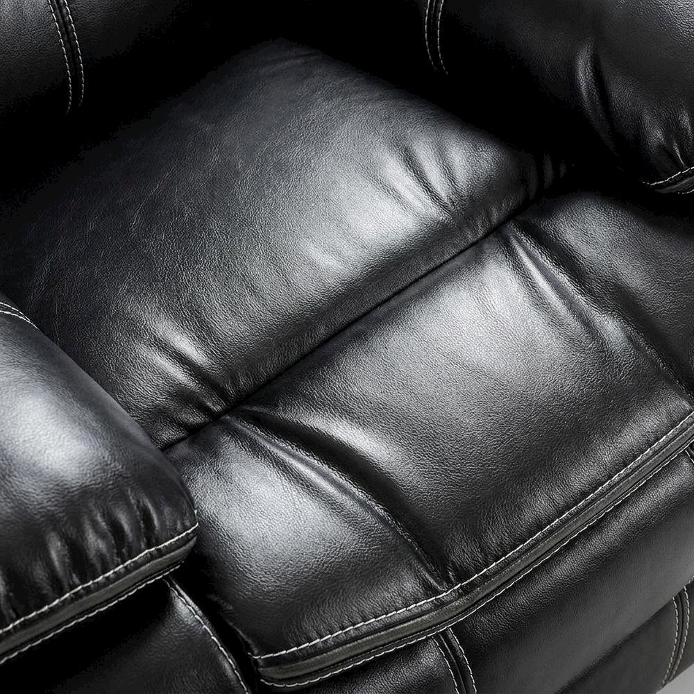 Faux Leather Glider Recliner Chair with Rocking Motion for Nursery, Black. Picture 6