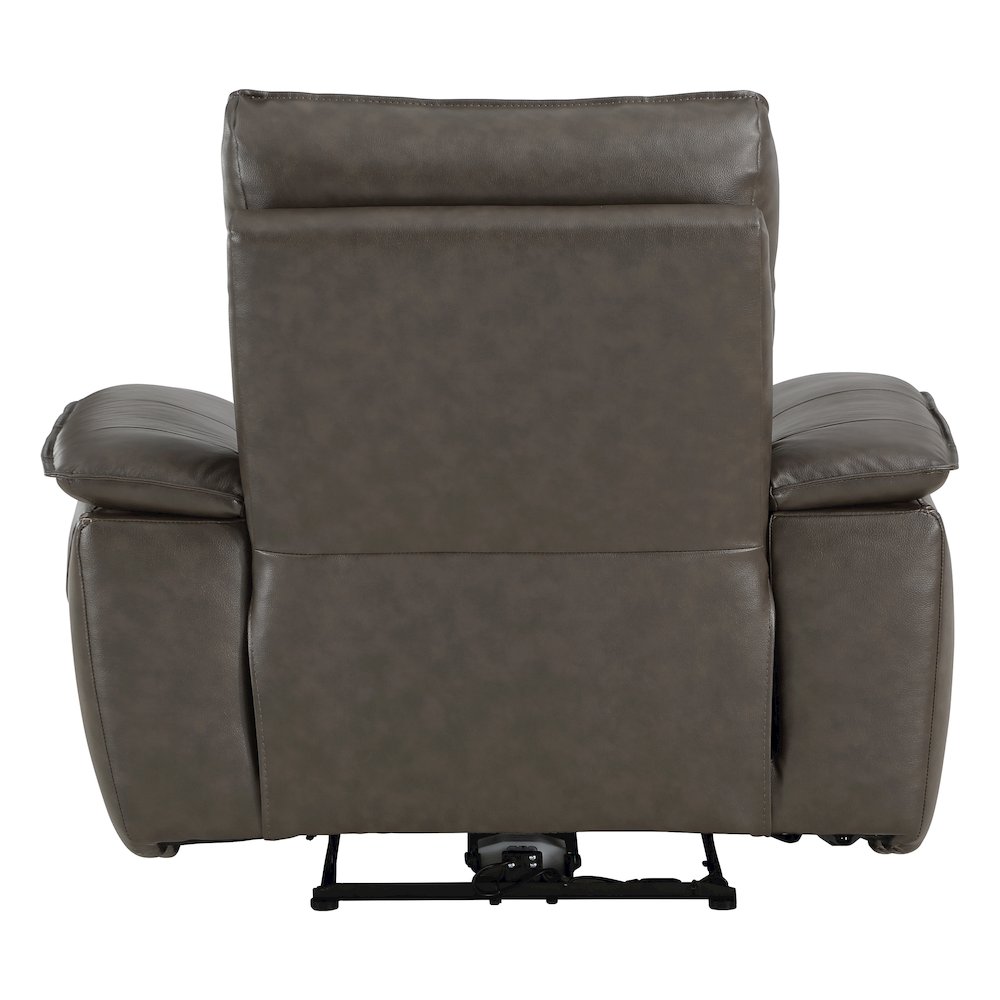Maroni Leather Power Reclining Chair With Power Headrest In Dark Brown. Picture 2