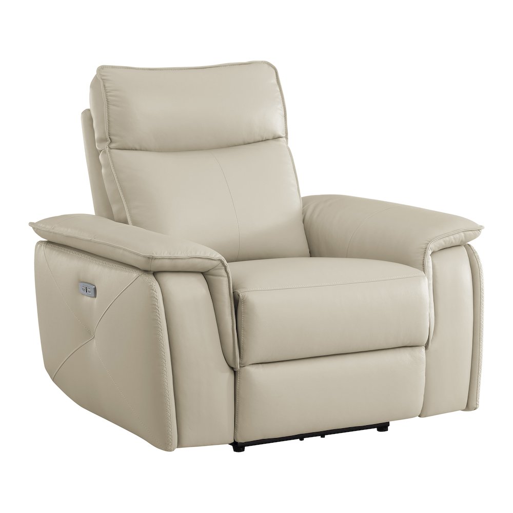 Maroni Leather Power Reclining Chair In Taupe. Picture 1