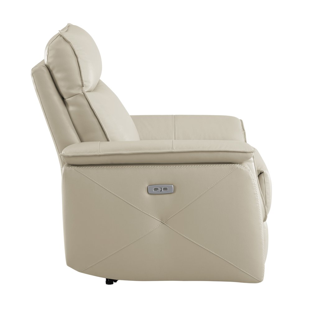 Maroni Leather Power Reclining Chair In Taupe. Picture 5