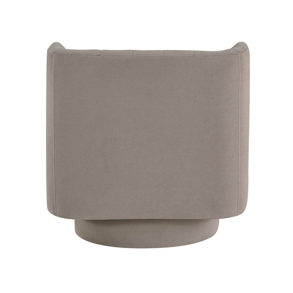 Joyce Textured Swivel Chair in Taupe. Picture 3