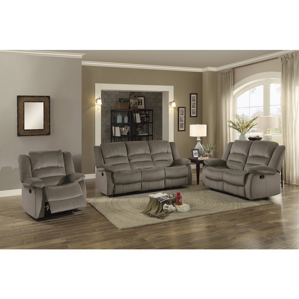 Jarita Microfiber Reclining Chair In Chocolate. Picture 3