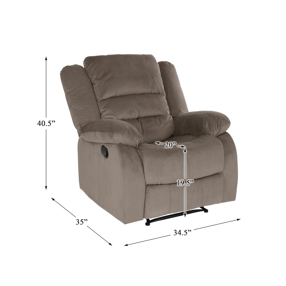 Jarita Microfiber Reclining Chair In Chocolate. Picture 4