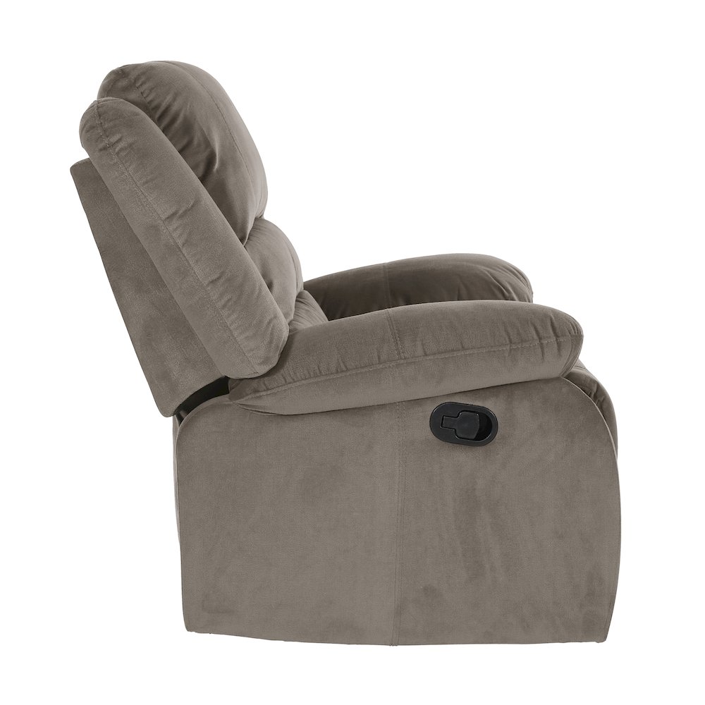 Jarita Microfiber Reclining Chair In Chocolate. Picture 5