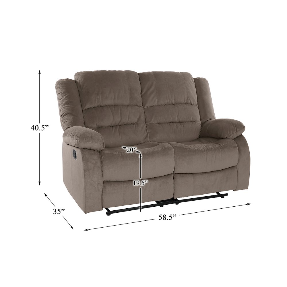 Jarita Microfiber Double Reclining Loveseat In Chocolate. Picture 4