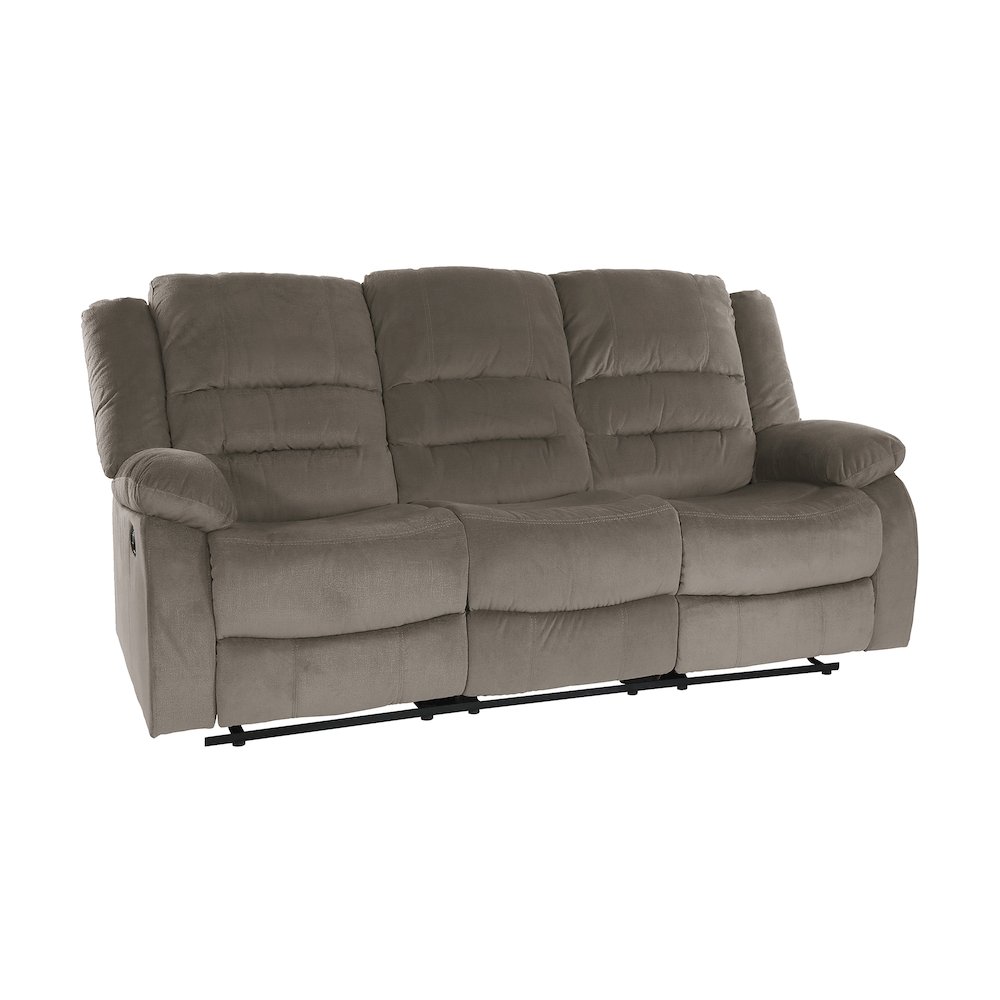 Jarita Microfiber Double Reclining Sofa In Chocolate. Picture 1
