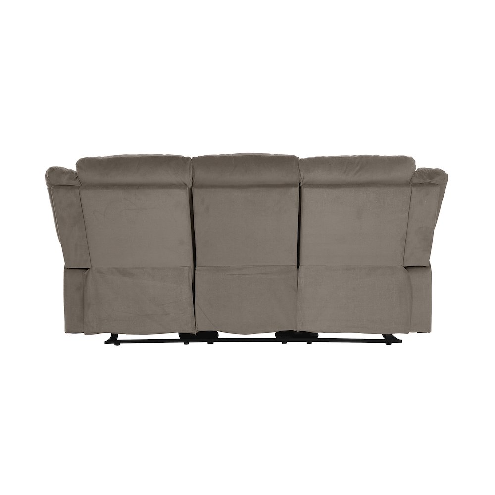 Jarita Microfiber Double Reclining Sofa In Chocolate. Picture 2