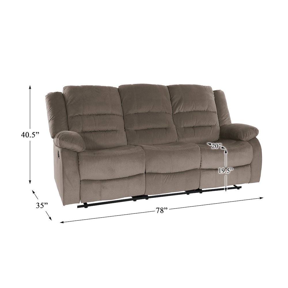 Jarita Microfiber Double Reclining Sofa In Chocolate. Picture 3