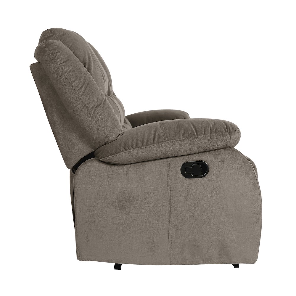 Jarita Microfiber Double Reclining Sofa In Chocolate. Picture 4