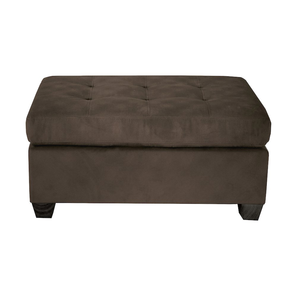 Emilio Microfiber Ottoman In Chocolate. Picture 3
