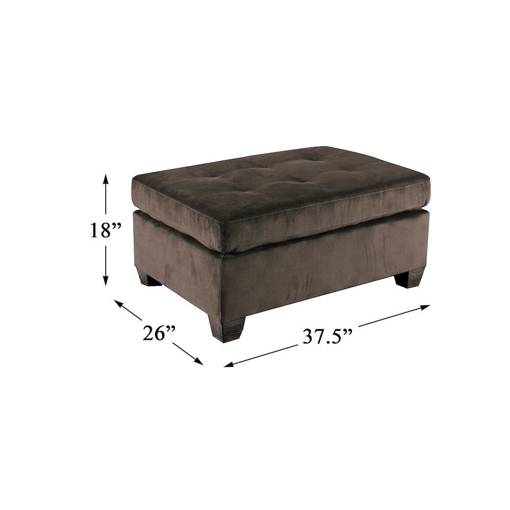 Emilio Microfiber Ottoman In Chocolate. Picture 4