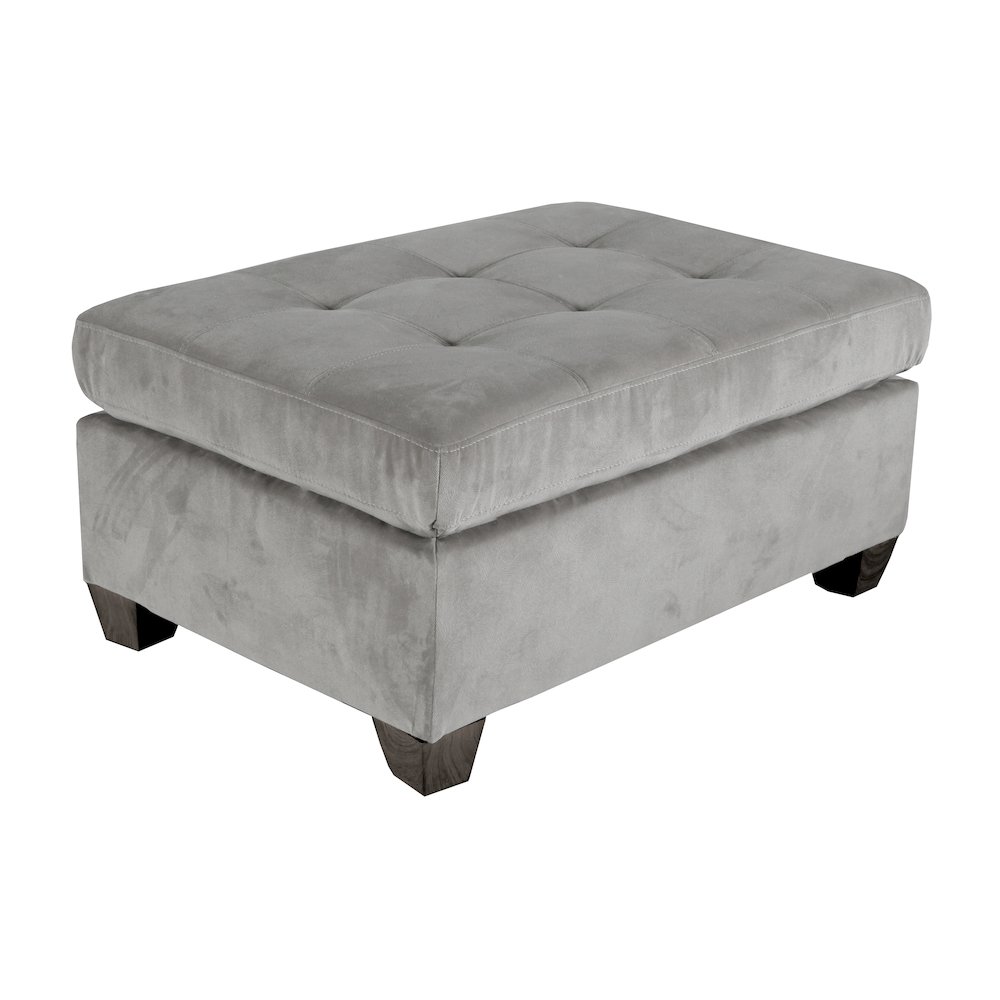 Emilio Microfiber Ottoman In Taupe. Picture 1
