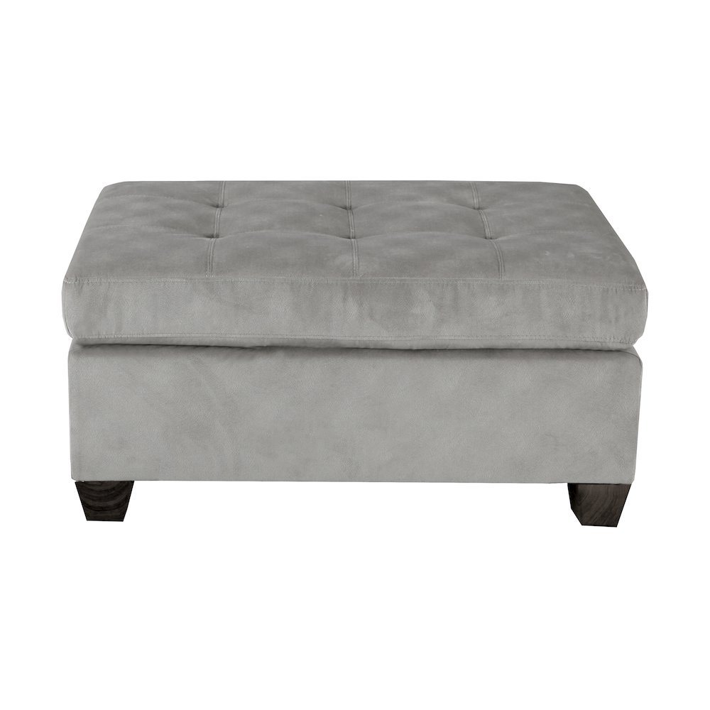 Emilio Microfiber Ottoman In Taupe. Picture 3