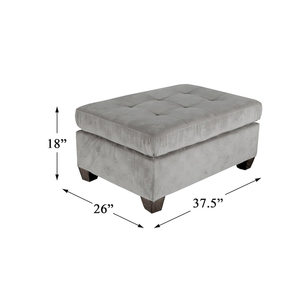 Emilio Microfiber Ottoman In Taupe. Picture 4